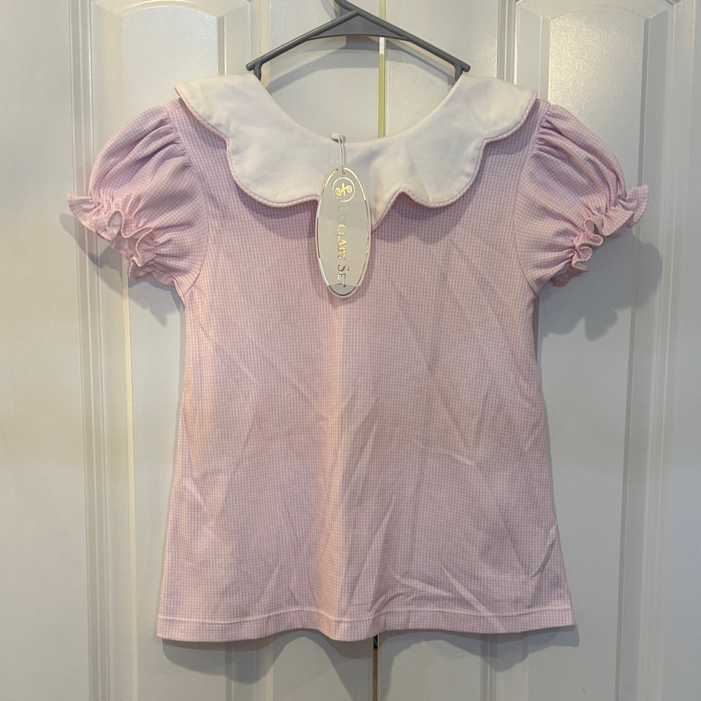 Charming Pink Blouse with White Collar